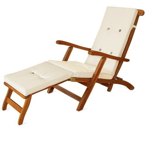 beige cushions pad waterproof sun lounger recliner steamer chair