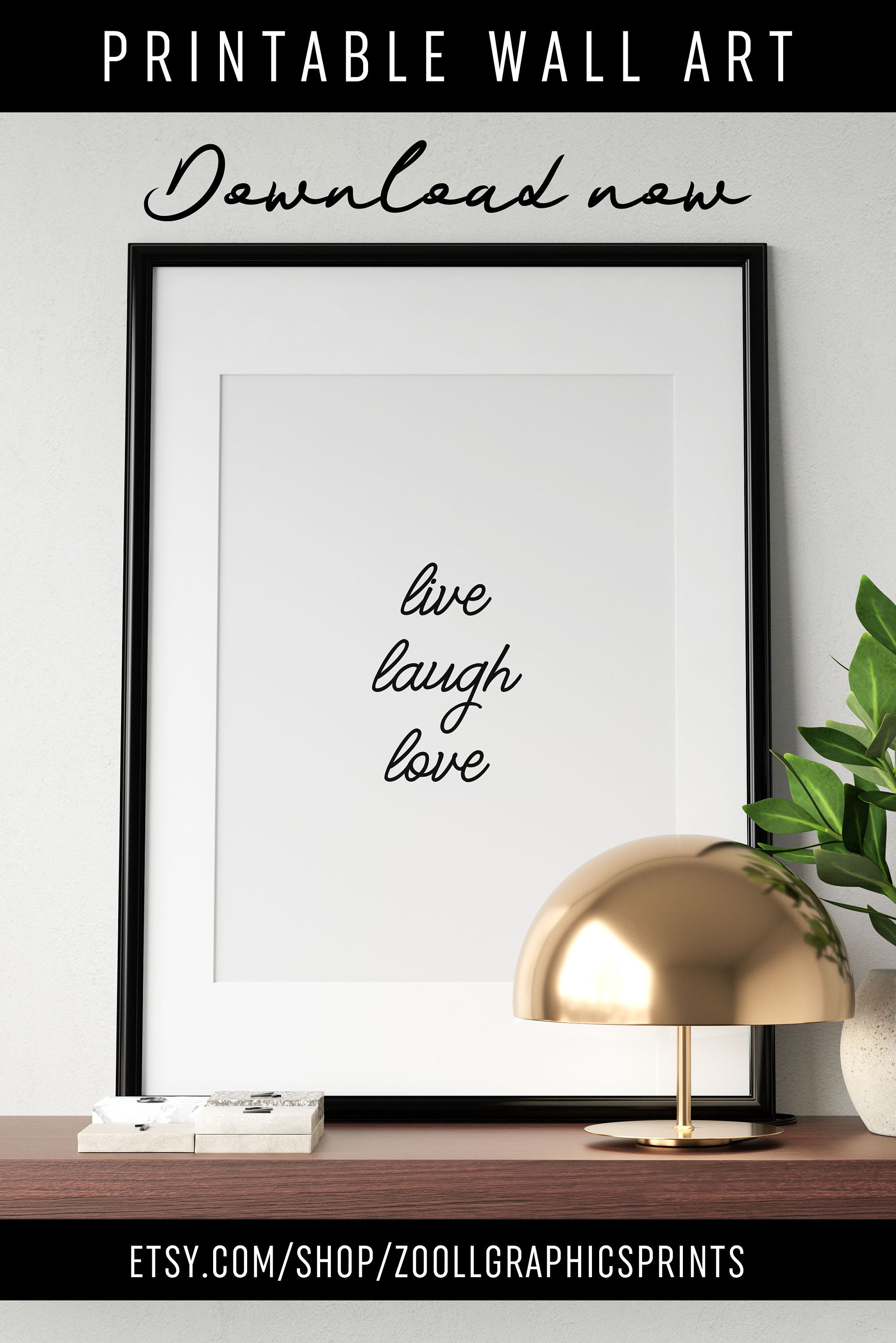 Calligraphy D\u00e9cor Poster Art Typography Love Printable Wall Art Instant Digital Prints Download Inspirational Home D\u00e9cor