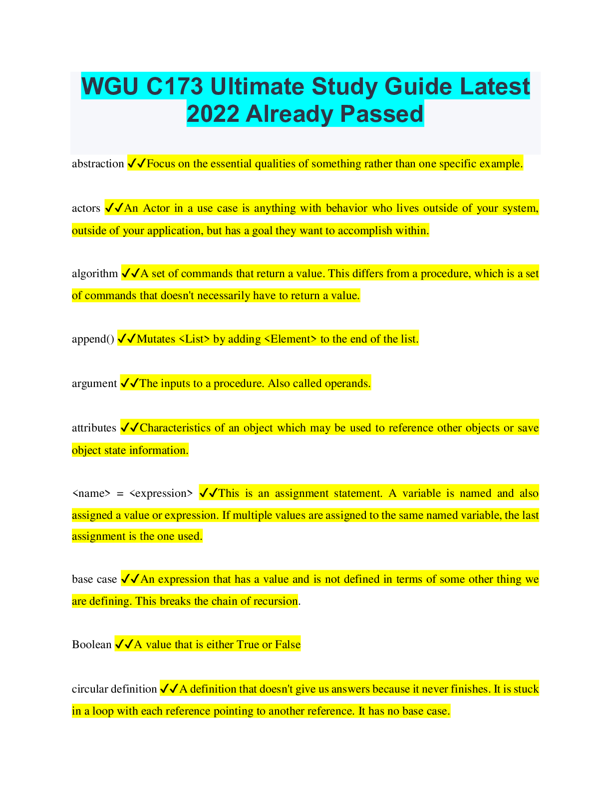 WGU C173 Ultimate Study Guide Latest 2022 Already Passed Health Belief how-to-answer-an-saq