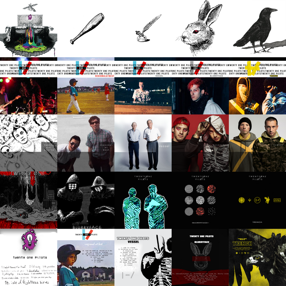 Stunning Collection of Twenty One Pilots Album Covers