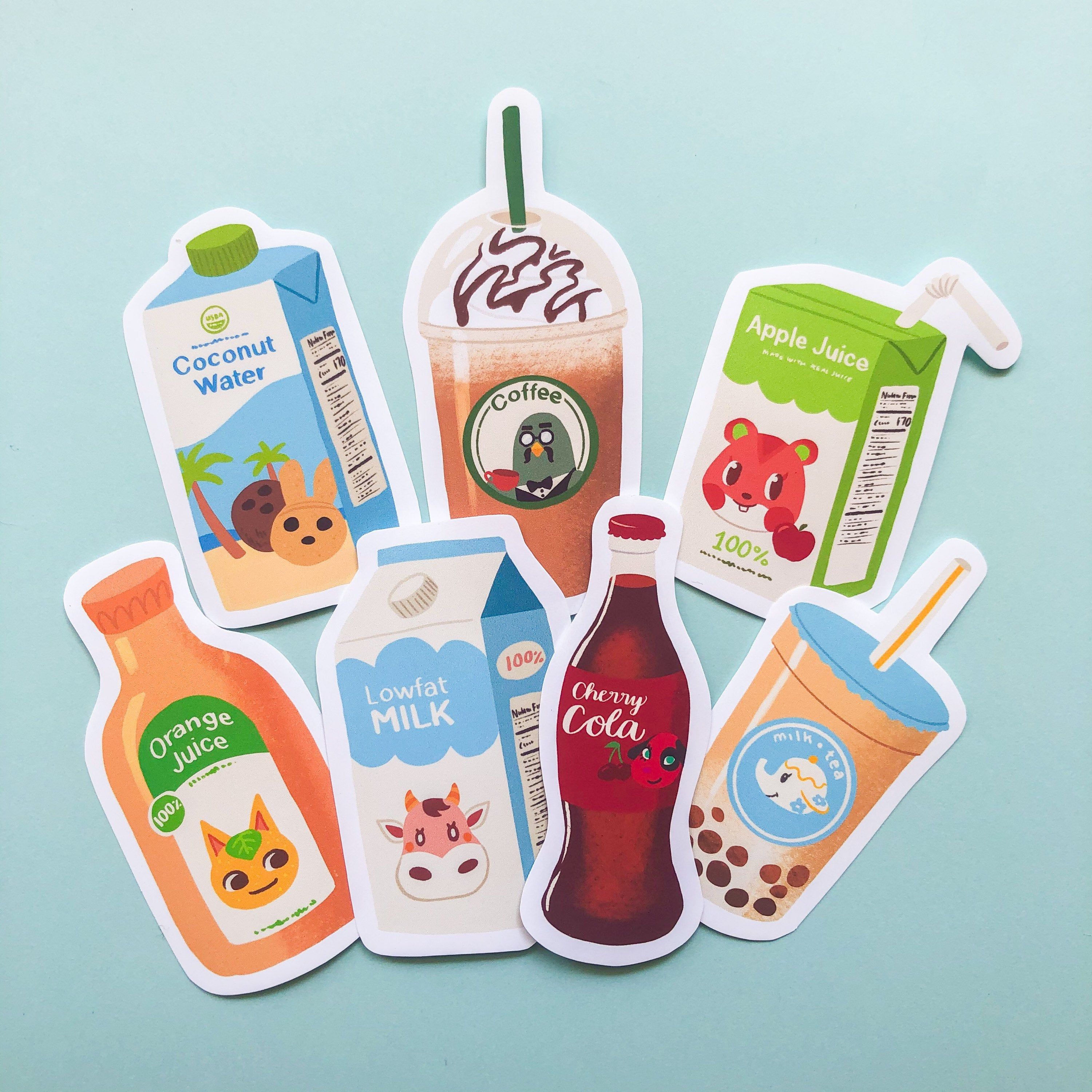 Animal Crossing Vinyl Sticker Maple Syrup Dom Sports Drink Coco Coconut Water Marshal Coffee