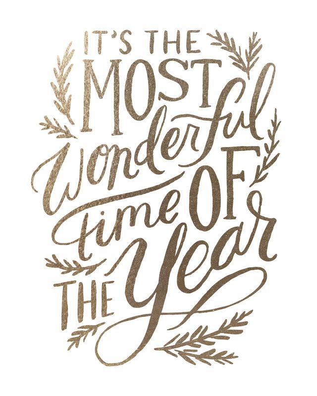 Its The Most Wonderful Time Of Year Quote Print Poster Word Art Picture