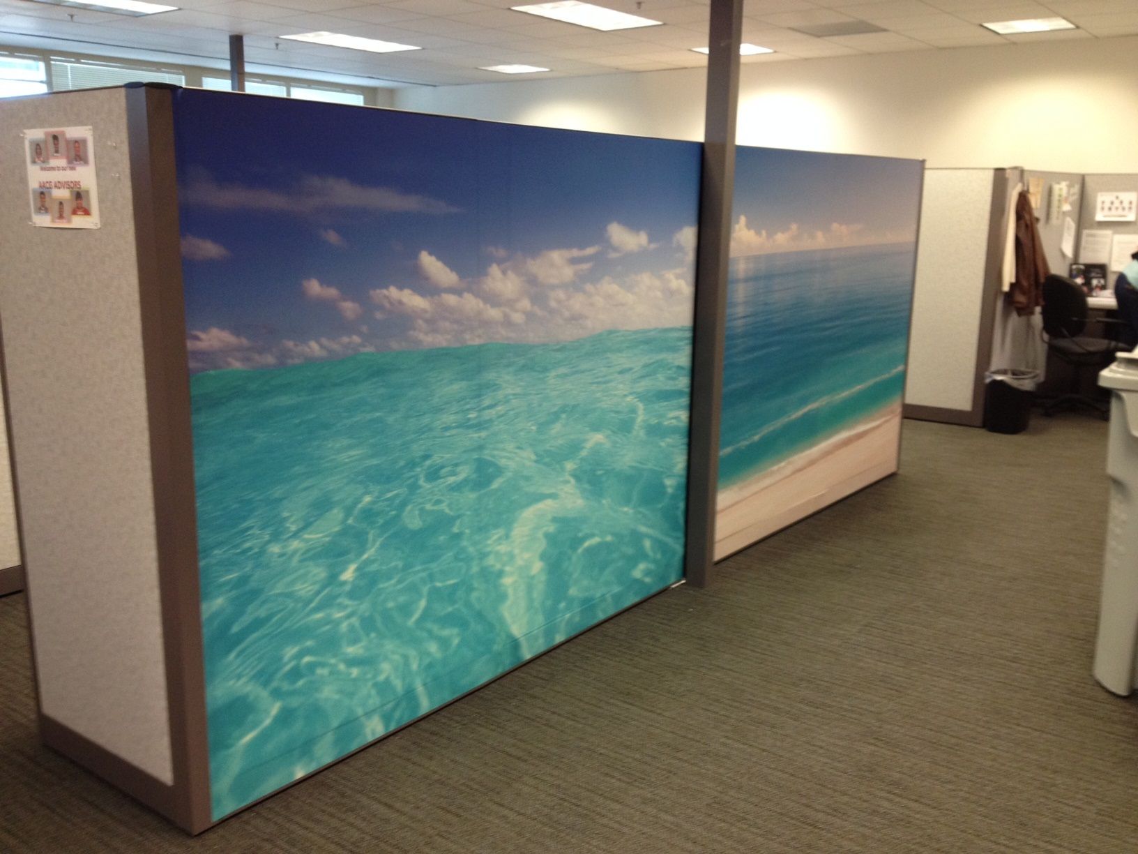 Ocean Mural Wallpaper From Dream Cubicle Work Office Decor Cubicle Decor Office Beach Themes