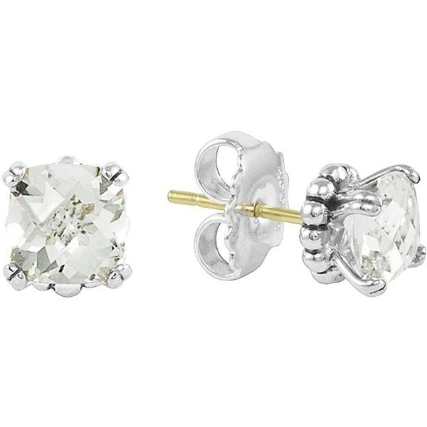 Lagos Sterling Silver Prism White Topaz Stud Earrings 265 Designer Clothes Shoes Bags For Women Ssense Round Earrings14k Earringssilver Stud