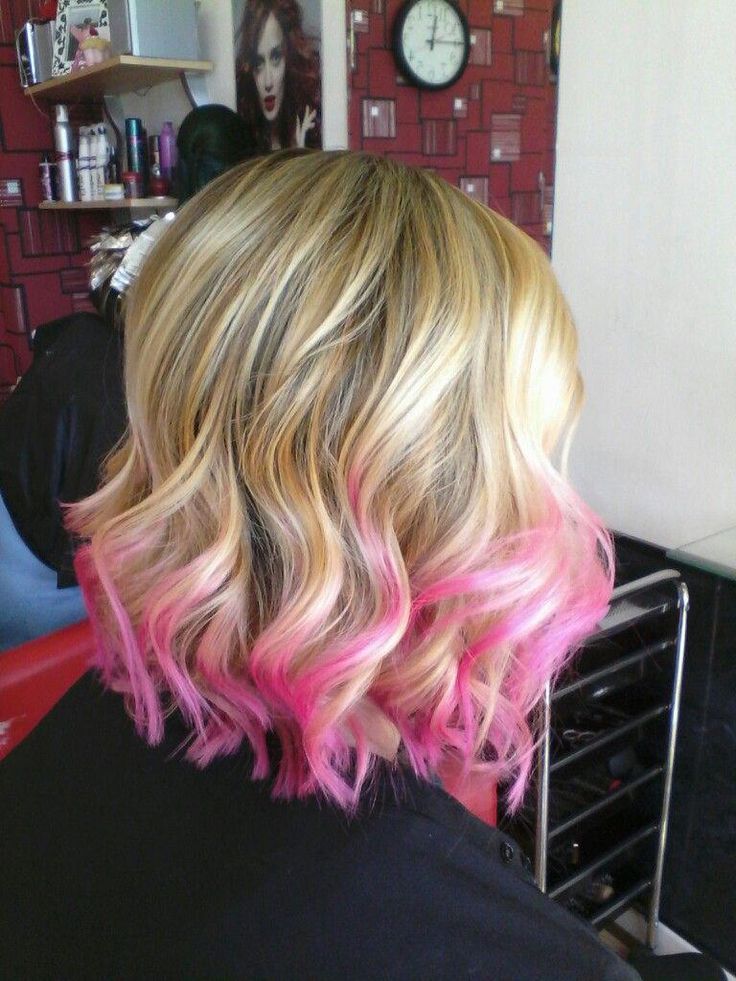 Blonde Hair Pink Tips - wide 1