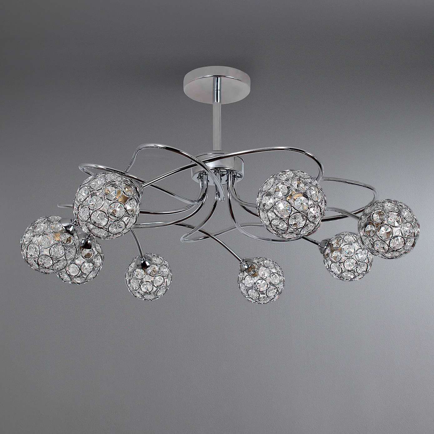 Sphere 8 Light Chrome Ceiling Fitting Ceiling lights, Crystal