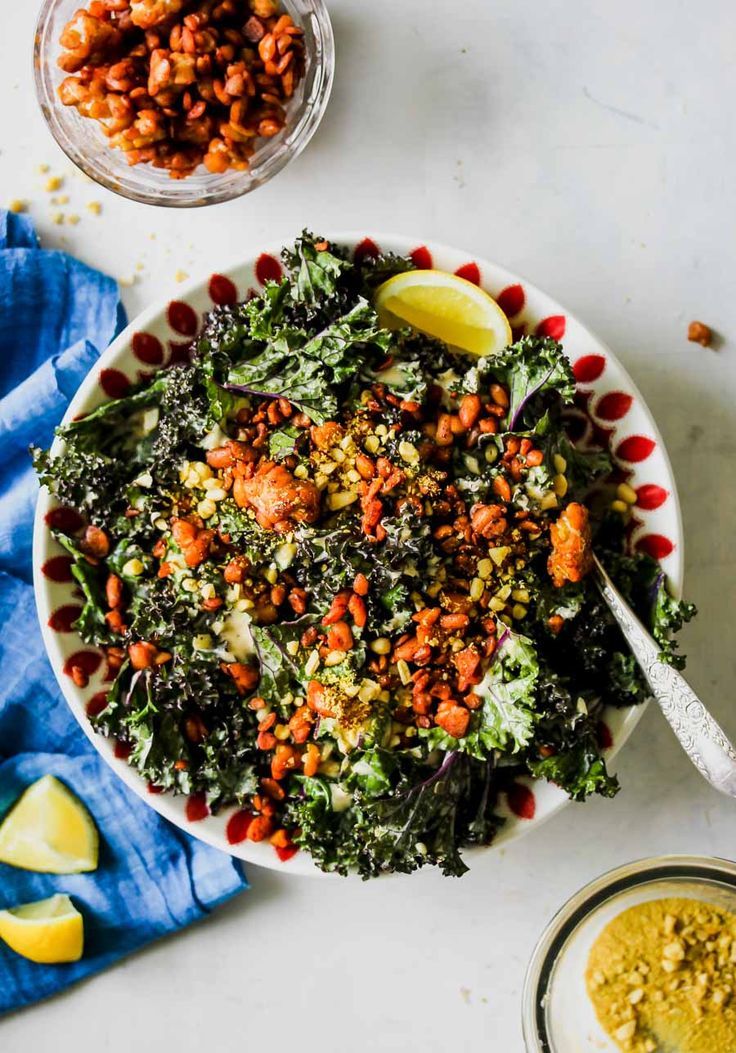 Vegan Kale Caesar With Smoky Tempeh Crumbles Vegan Kale Caesar With Smoky Tempeh Crumbles
