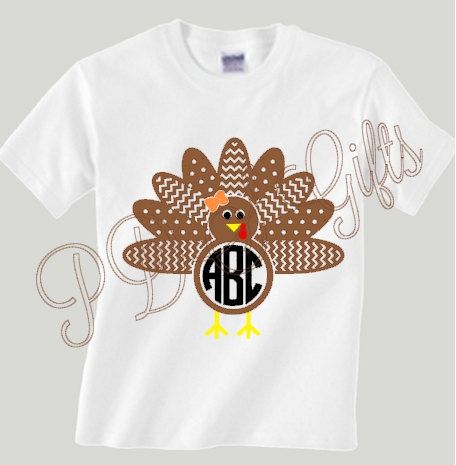 Download Monogrammed Turkey Shirt - Great for Boys & Girls ...