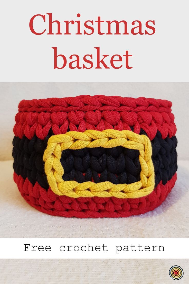 Free crochet pattern, video tutorial for crocheting the Christmas basket. This video tutorial is easy to follow, suitable for beginners and shows all steps to complete the basket. Santa Claus' belt design is suitable for the winter holidays and makes a nice gift for your loved ones. Crochet Christmas Gifts, Christmas Crochet Patterns, Crochet Gifts, Free Christmas, Christmas Boots, Christmas Baskets, Christmas Decor, Santa Claus Belt, Santa Belts