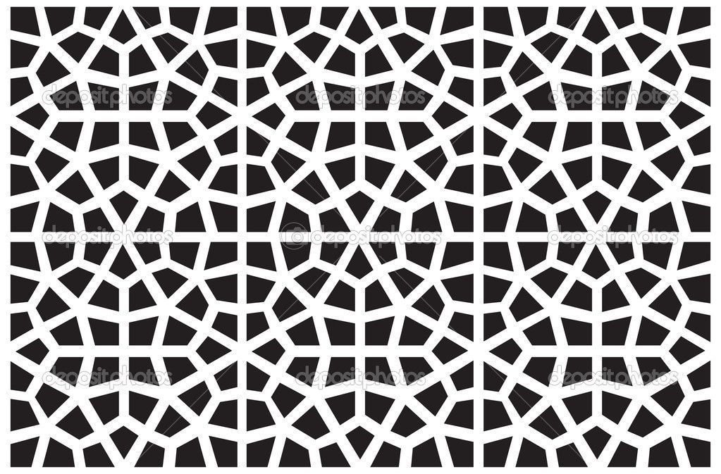 Seamless Vector Symmetrical Arabic Islamic Pattern Background