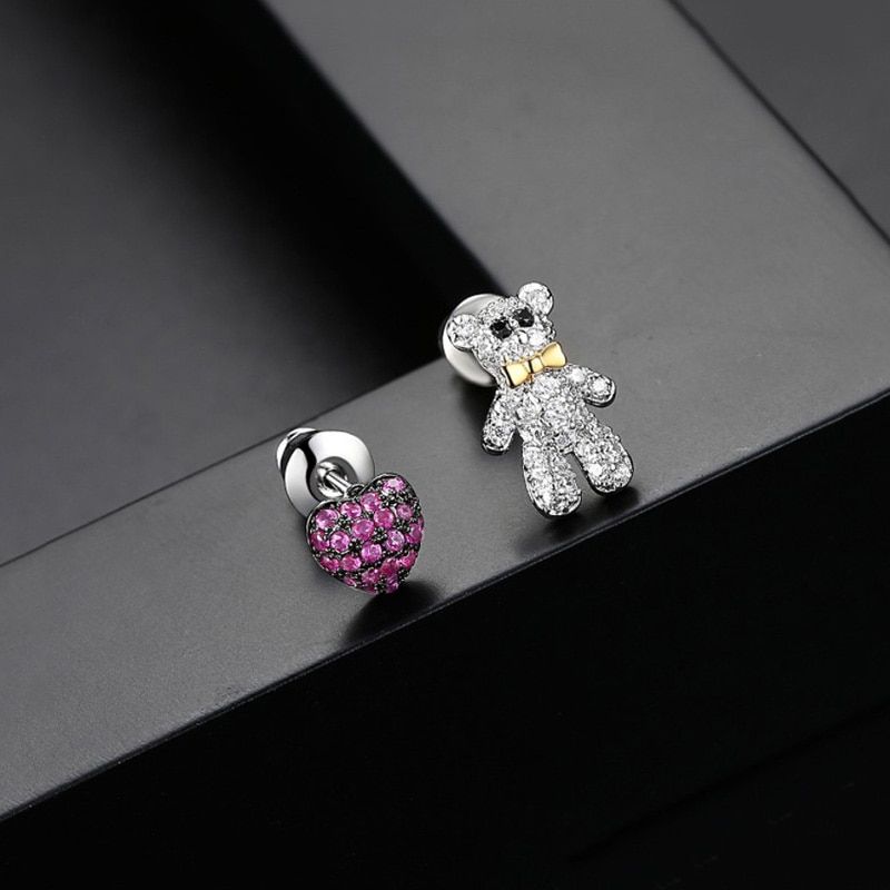 Womens 925 Sterling Silver Cubic Zirconia Dollar Sign Rhodium Stud Earrings
