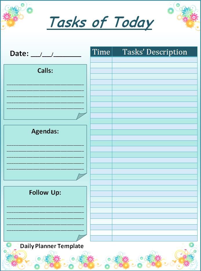Daily Planner Template Free Printable Planners Pinterest - downloadable daily planner Daily Planner Template Free Printable Planners Pinterest - downloadable daily planner