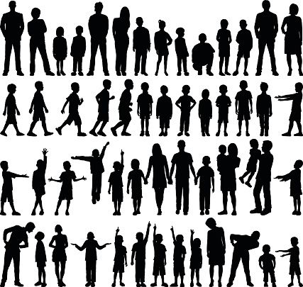 Download Family silhouettes. in 2020 | Family vector, Silhouette ...