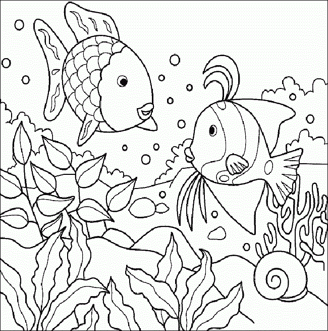 Coloring Page Rainbow Fish Kids N Fun