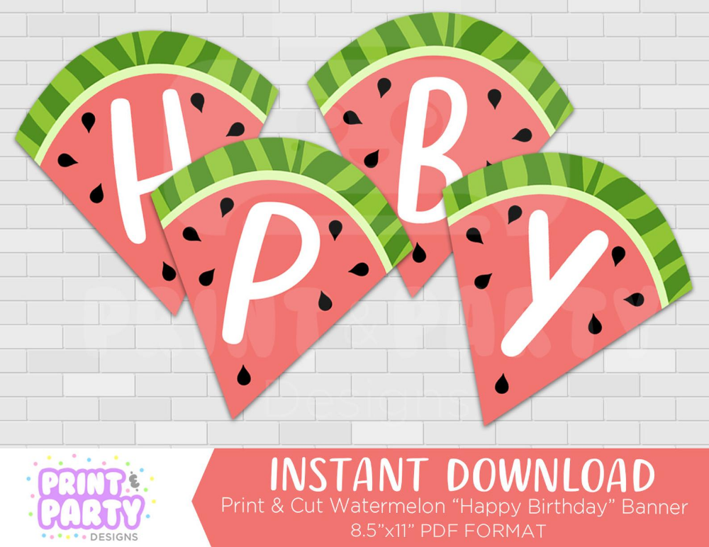 Watermelon Party Printable Favor Circles Pink Watermelon Instant Download Watermelon Printable Party Circles Watermelon Party Circles