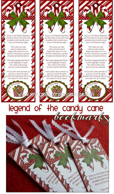 Love These! Instead of printing them though, I think I will recreate them! :) These just might be the gift/name tags on all my holiday gifts this year! Free Printable... Candy Cane Legend Bookmarks by My Computer is My Canvas Christmas Activities, Christmas Projects, Christmas Traditions, Holiday Crafts, Holiday Fun, Christmas Ideas, Christmas Games, Ccd Activities, Christmas Candy Crafts
