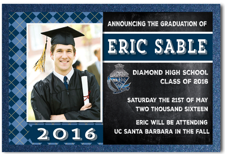 chalkboard 2016 grad announcement graduation invitations 2016 grad