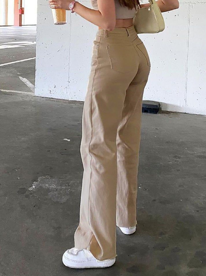⚡️Free Shipping 2022 Wide Leg Flare Jeans Wheat M under $31.00 in Jeans at AnotherChill.com Online. Style: Casual, Street Color: Wheat Fabric Content: Cotton Fit Type: Flare Leg Design: Functional Pockets, Zip & Button Fastening, High Rise Waistline, Multi Belt Loops. ✓2022 SUMMER OUTFITS. Check reviews and buy High Waisted Solid Flare Jeans today. High Waisted Trousers, High Waisted Denim, High Waist Jeans, Flare Leg Jeans, High Jeans, Mom Pants, Baggy Pants, Baggy Sweatpants, Khaki Pants