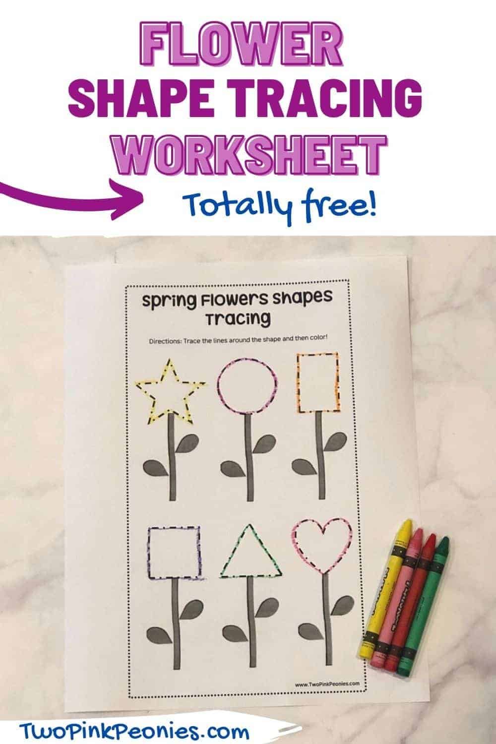 {Totally Free} Tracing Flowers Worksheet | Two Pink Peonies | Shape