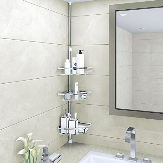 Lifewit Corner Shower Caddy 3 Tier Adjule Bathroom Lifewit Corner Shower Caddy 3 Tier Adjule Bathroom Constant Tension Pole Free Standing Cads For Shampoo Conditioner