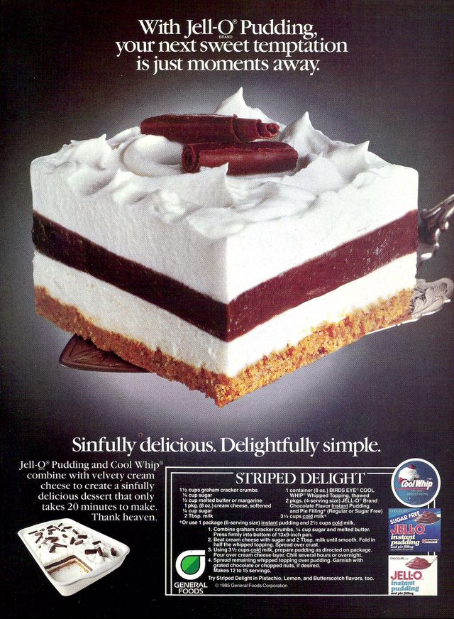 General Foods Birdseye Cool Whip JellO Instant Pudding General Foods Birdseye Cool Whip JellO Instant Pudding