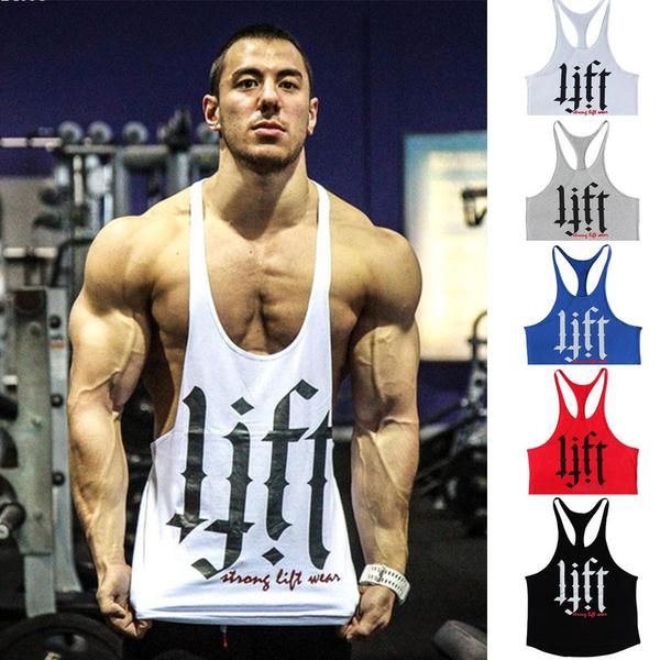 GYM SINGLET BODYBUILDING STRINGER MENS TOP WORKOUT FITNESS SELF MADE LIFT WEAR