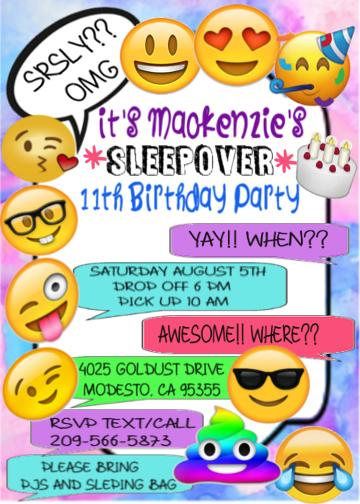 emoji birthday invitation party invitation printable invitation