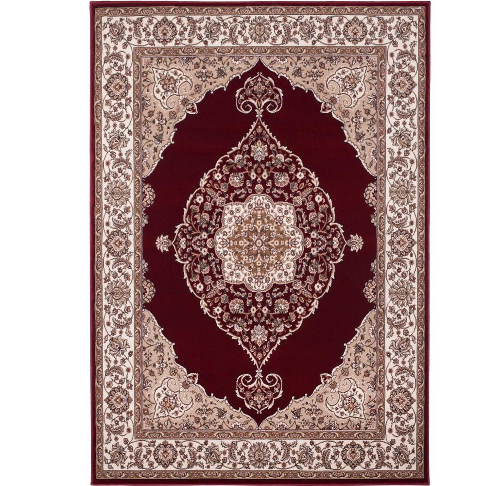 Bazaar Emy Red Ivory 8 Ft X 10 Area Rug 1 Hd2587 215 With Ivory 8 Ft X 10 Area Rug