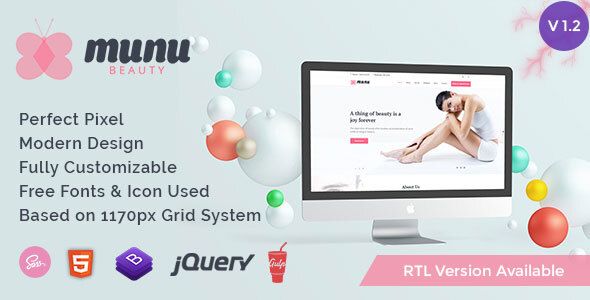 Munu - Beauty HTML5 Template + RTL ⠀ Munu is a fully responsive beauty HTML template which comes with the unique and clean design. It built with latest bootstrap 4 framework which makes the template fully customizable. It has also e-c... ⠀ # #beautician #beautyampspa #beautyparlour #beautyproduct #beautyrtl #beautyshop #cosmetics #ecommerce #fashionampbeauty #healthbeauty #jewelryampbeauty #makeupampbeautician #minimalecommerce #parlour #sitetemplates #skincare #themeforest #thememarch #ret Clean Design, Modern Design, Web Design, Jquery, Html5, Ecommerce, Joomla Templates, Custom Cross, Responsive Layout
