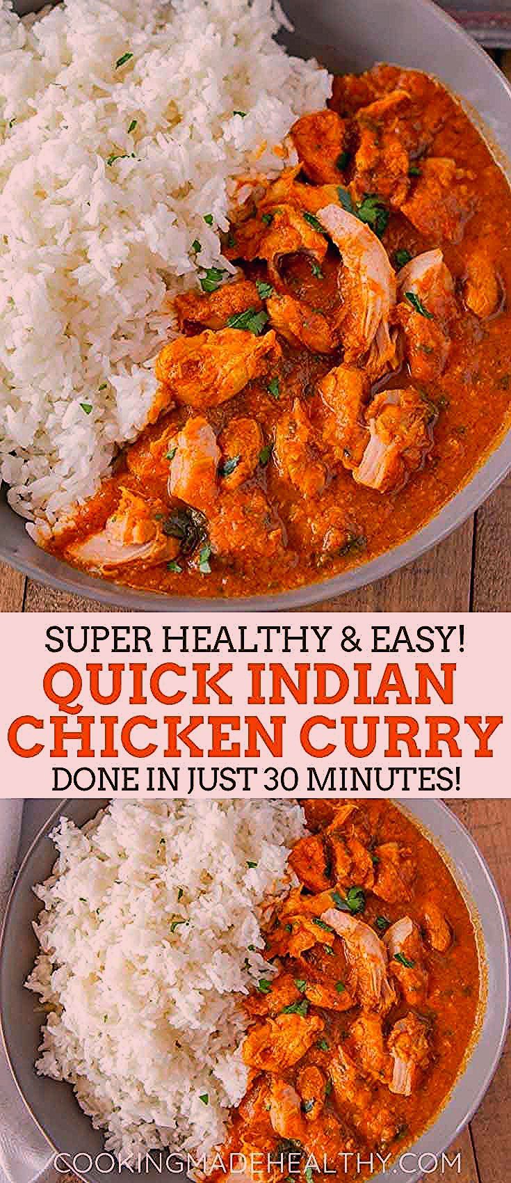 Indian Chicken Curry is creamy and savory, made with chicken breast in a seasone...