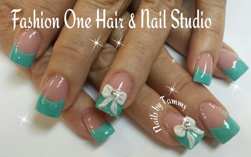 acrylic nail design 3d bows