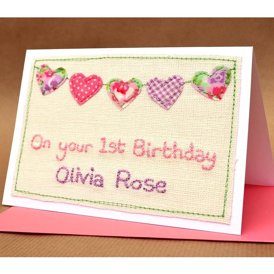 girls 1st birthday handmade card first birthday cards