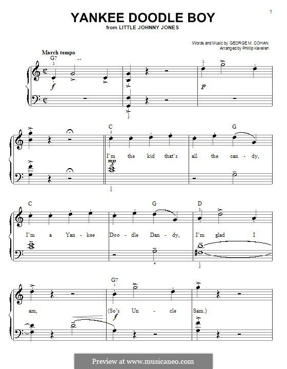 yankee doodle boy for piano by george michael cohan music i love yankee doodle boy sheet music