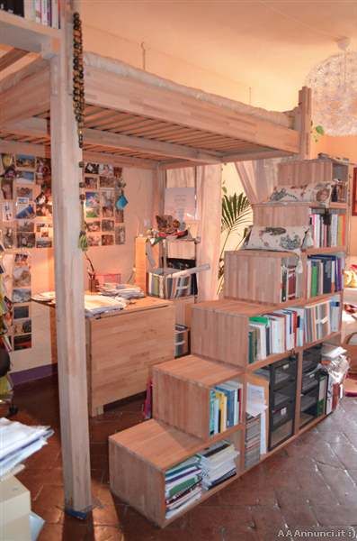 Foto soppalco yen in legno massello struttura scala/libreria ... Struttura soppalco in legno
