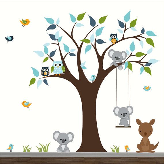 Baby Nursery Tree Wall Decals Kids Room Wall Decor Tree With