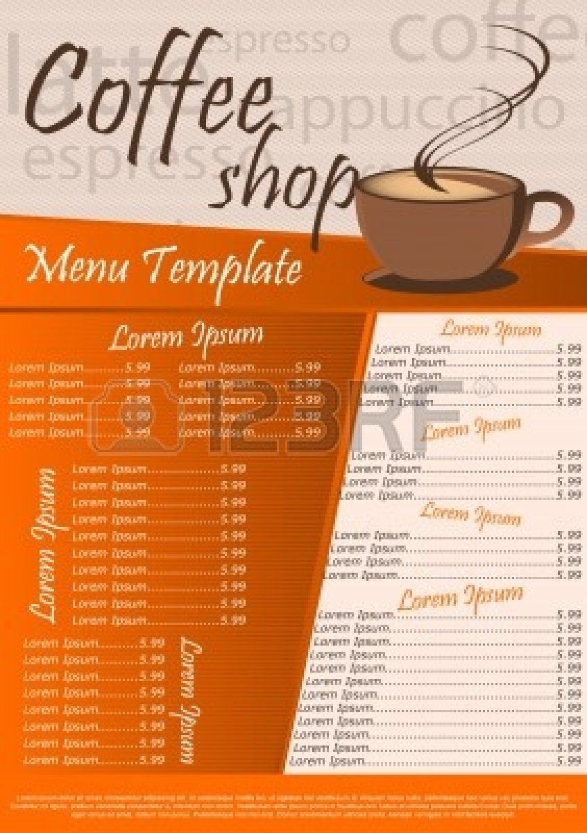 free coffee flyer template search coffee shop menu template