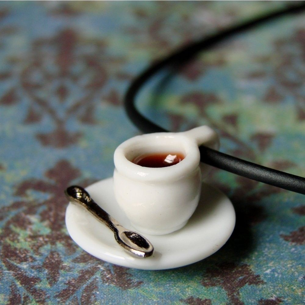 Miniature Coffee Cup Necklace Tiny Little Spot Of Or Tea Miniature Coffee Cup Necklace Tiny Little Spot Of Or Tea If You