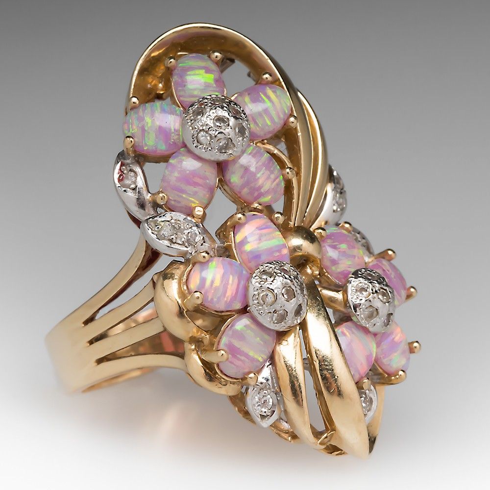 flower diamond ring antique