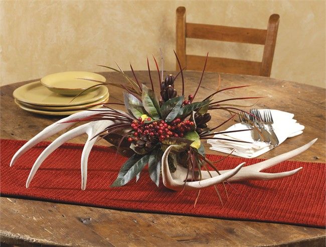 Rustic Wood And Antler Centerpiece Antler Wedding Decor Antler Wedding Wedding Centerpieces