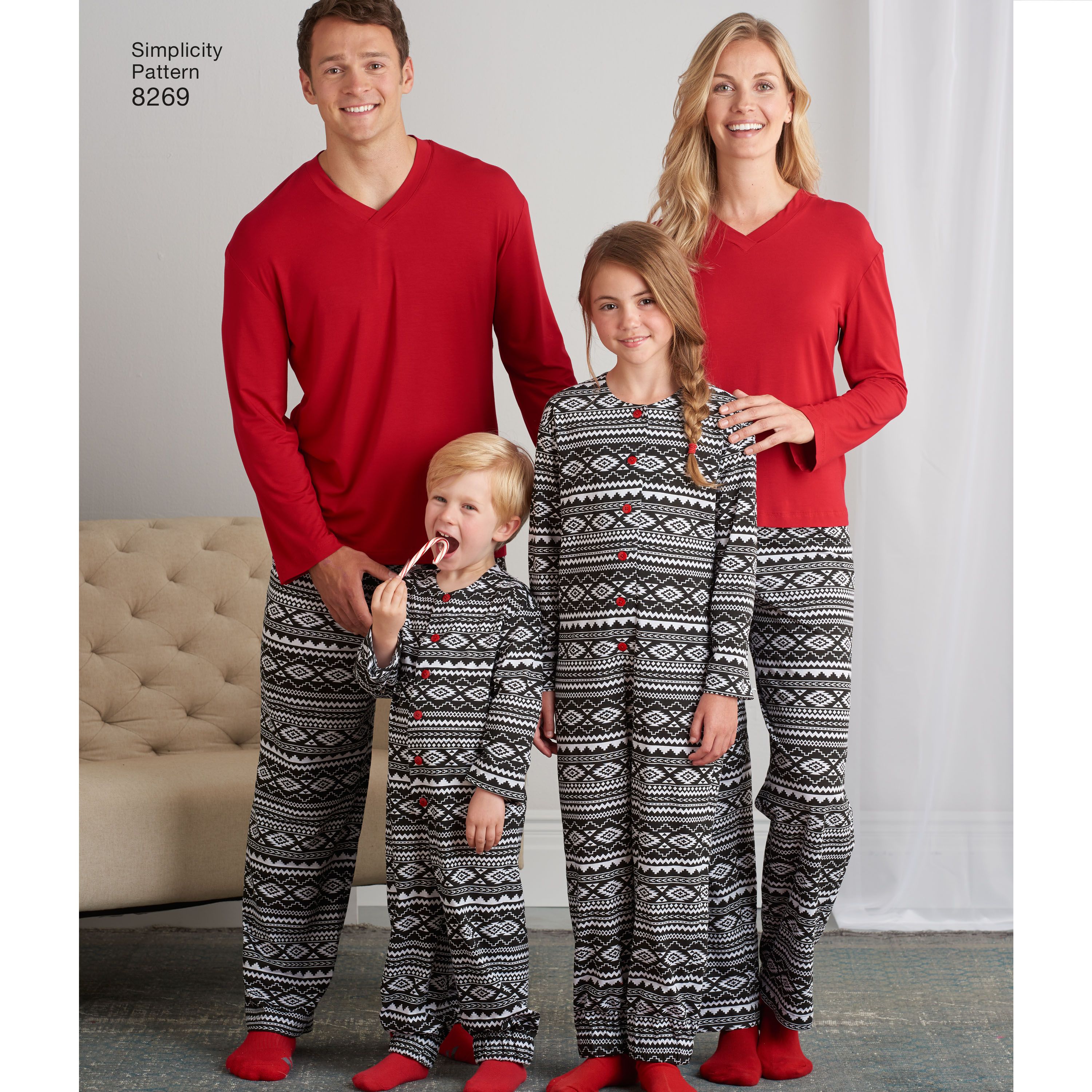 Adult Pants Top Sewing Pattern Simplicity 8269 Family Unisex Child Jumpsuit