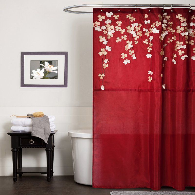 Lush Decor Flower Drops Shower Curtain Red A00998q12 Tria016 3 Lush Decor Flower Drops Shower Curtain Red A00998q12 Tria016 3