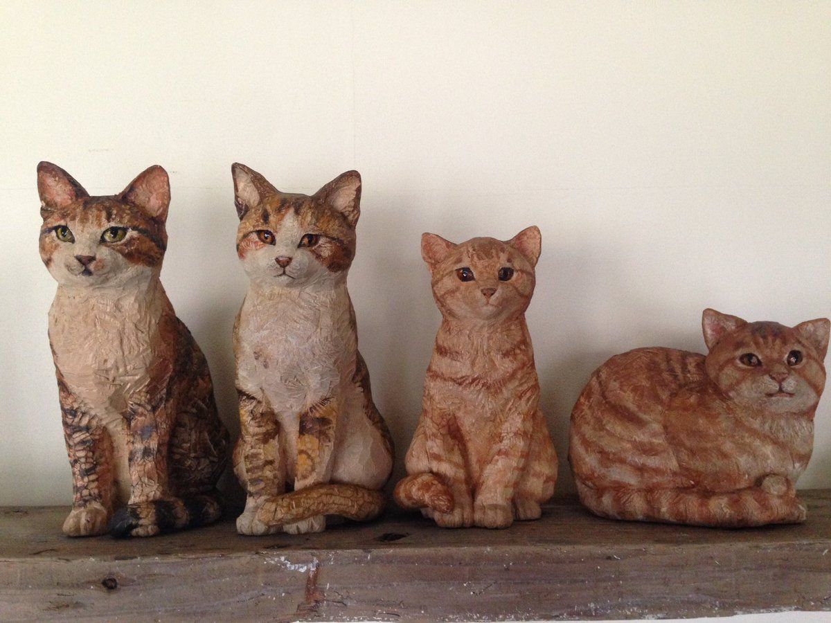 はしもとみお Hashimotomio Twitter 動物の彫刻 キャットアート 猫 絵 はしもとみお Hashimotomio Twitter 動物の彫刻 キャットアート 猫 絵