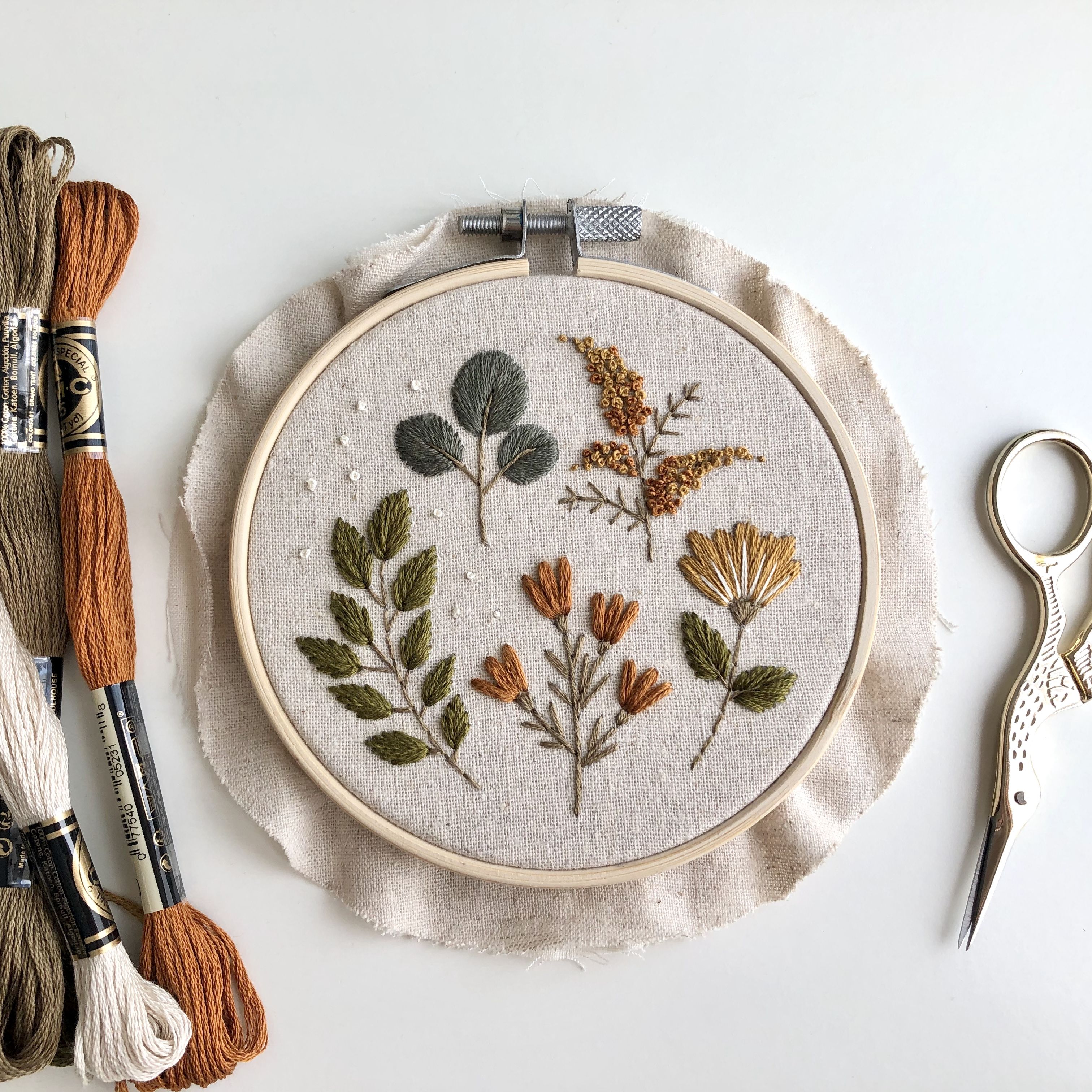 Botanical embroidery PDF Pattern