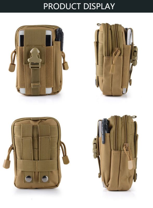 Tactical Waist Pack Belt Bag Hiking Military Molle Pouch Phone Pocket EDC Wallet