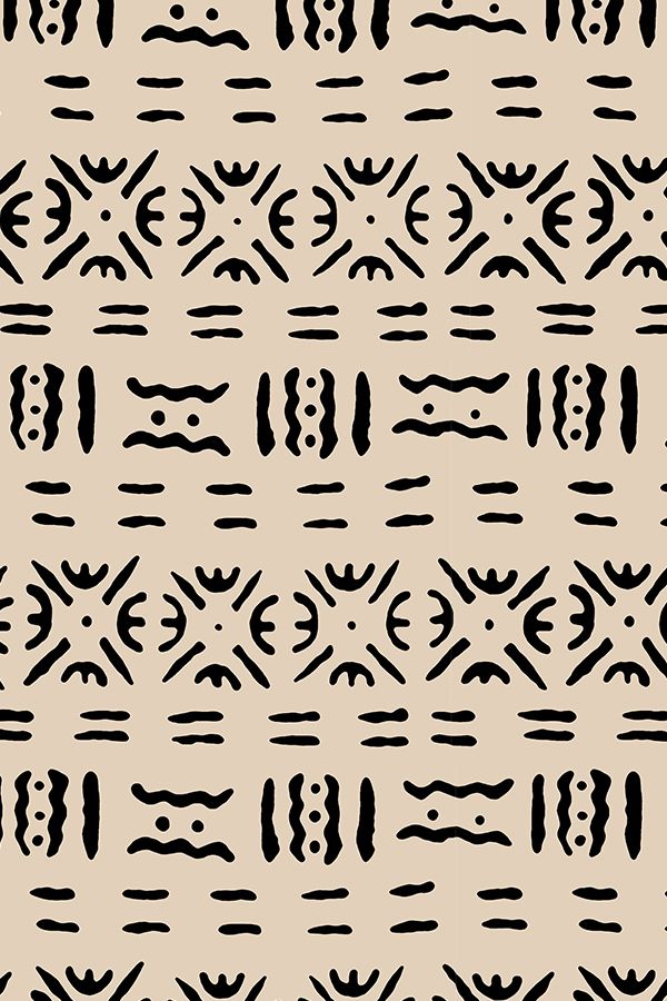 Tribal Abstract Geometric Mudcloth Print Fabric Printed by Spoonflower BTY