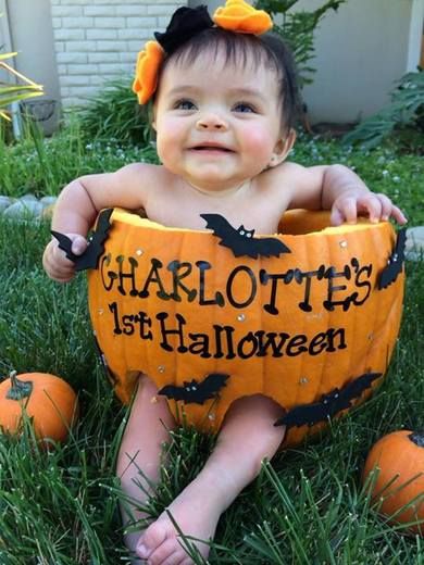 sent in by cheryl rsend us pictures of your babies in pumpkins