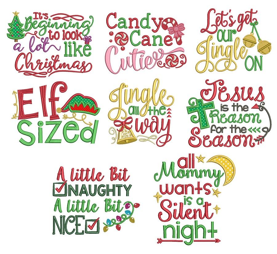 Download Christmas Word Art Set 1 | Christmas words, Word art, Christmas embroidery patterns