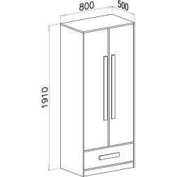 Kinderzimmer – Drehtürenschrank / Kleiderschrank Walter 01, …