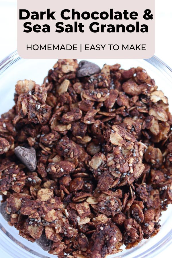 Dark Chocolate and Sea Salt Granola | Monica Nedef Dark Chocolate and Sea Salt Granola | Monica Nedef