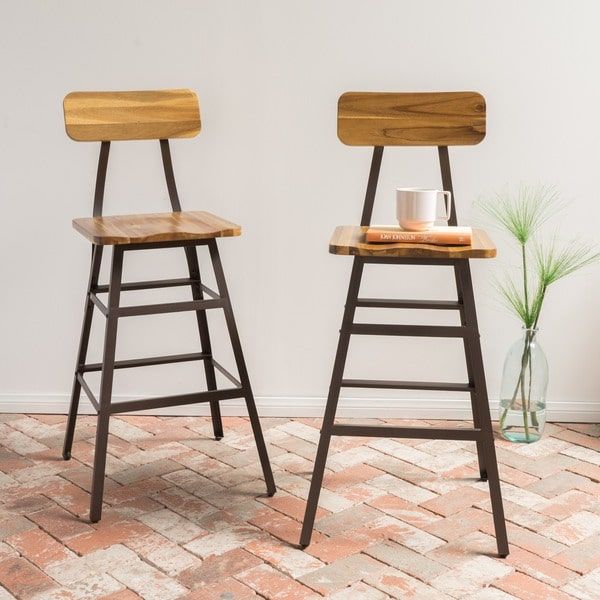 Rugar 28 Inch Acacia Wood Counter Stool Set Of 2 By Christopher Rugar 28 Inch Acacia Wood Counter Stool Set Of 2 By Christopher Knight Home